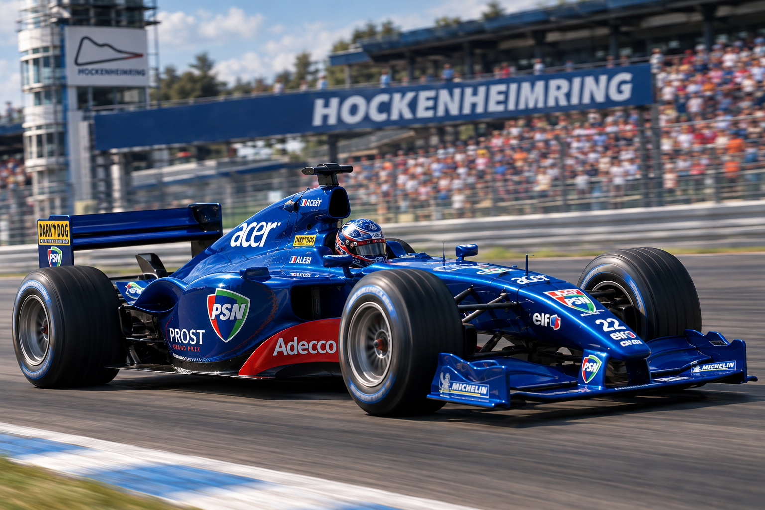 Prost AP04 van Jean Alesi in actie tijdens het seizoen 2001
